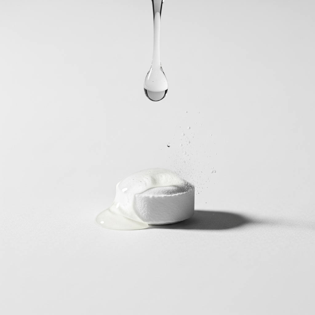 Liyofilizatör teknolojisi sayesinde, katı formdaki serum tableti kullanım anında taze seruma dönüşür.