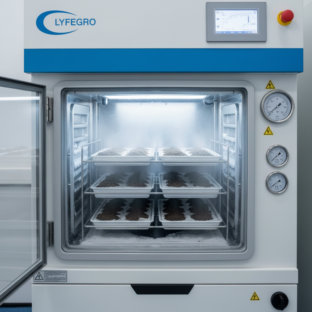 toprak analiz laboratuvarı için hassas numune hazırlığı: modern bir liyofilizatör toprak örneklerini işliyor.